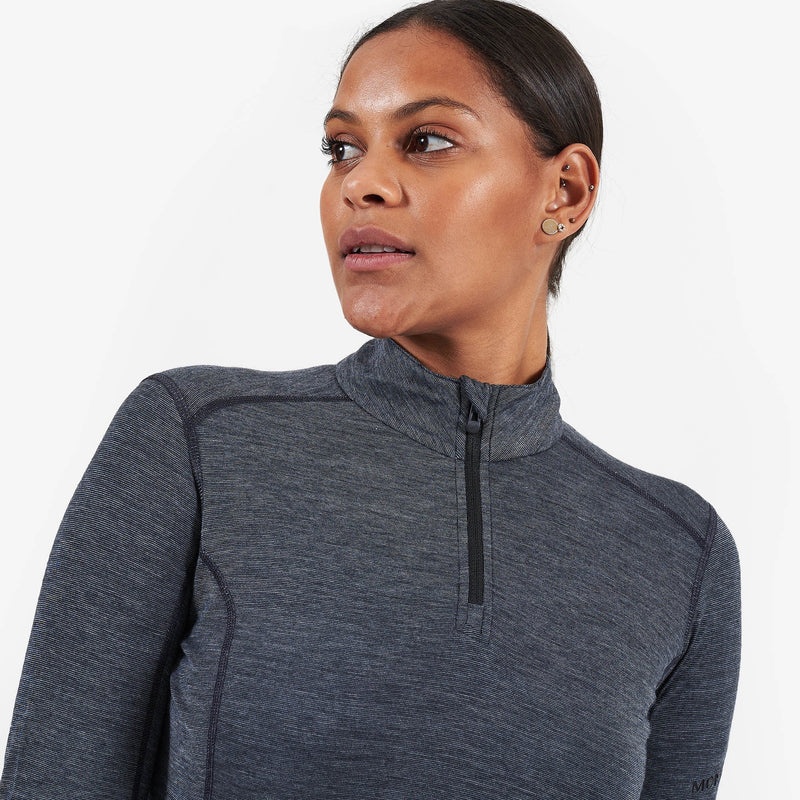 Montane Primino 140 Zip Neck Baselayer Sweatshirts Damen Schwarz | XEPJ-17948