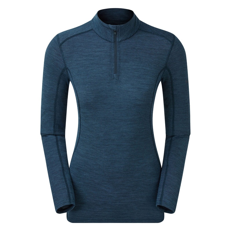 Montane Primino 140 Zip Neck Baselayer Sweatshirts Damen Blau | BQVE-41630