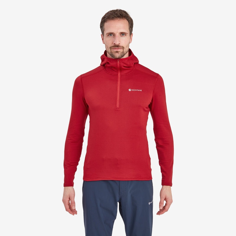 Montane Protium Lite Pull On Fleece Hoodie Herren Rot | SCAO-41305