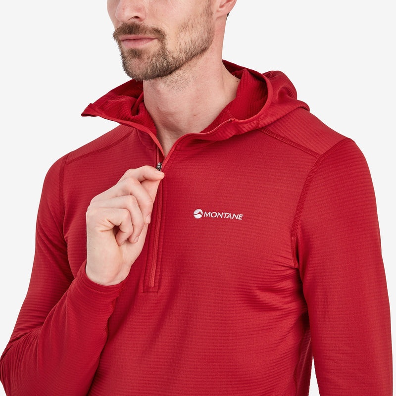 Montane Protium Lite Pull On Fleece Hoodie Herren Rot | SCAO-41305