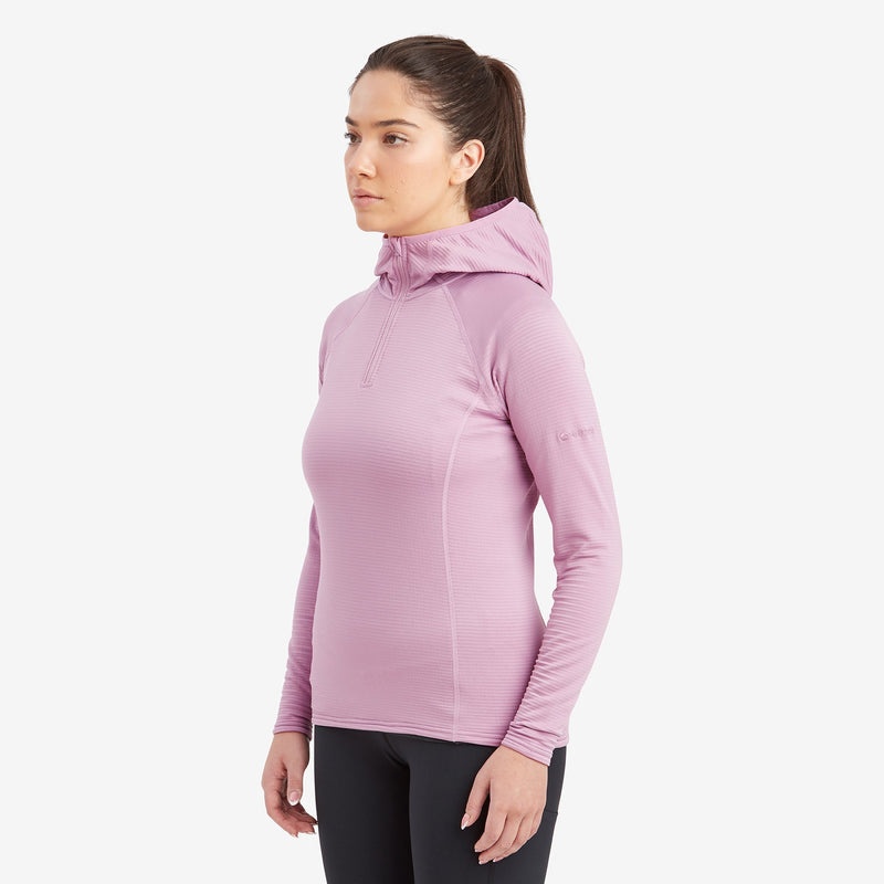 Montane Protium Lite Pull On Fleece Hoodie Damen Rosa | KFZE-30261