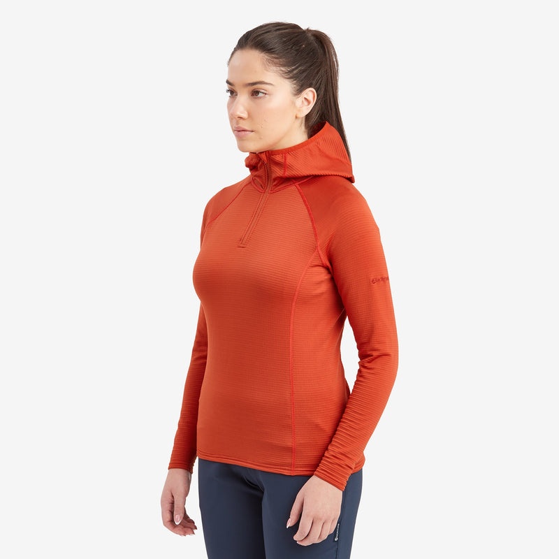 Montane Protium Lite Pull On Fleece Hoodie Damen Orange | OSZK-91457