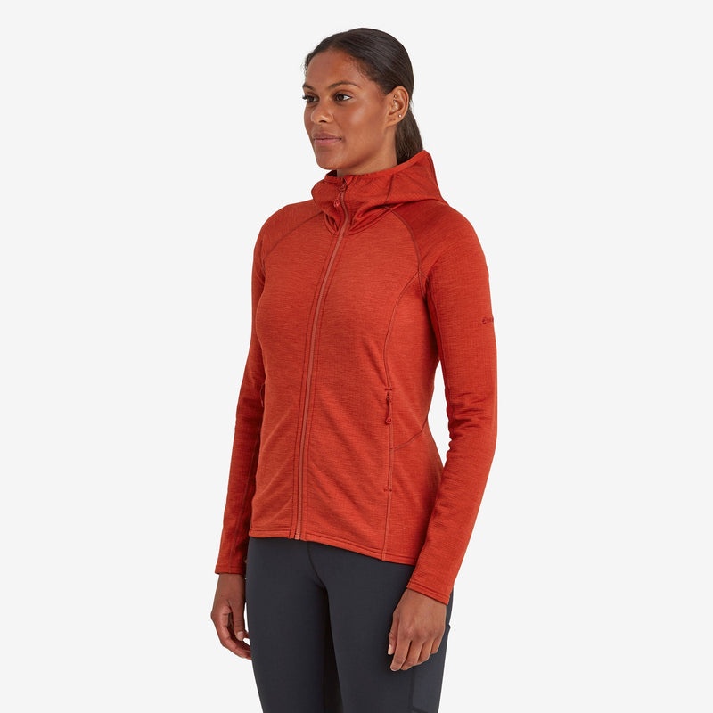 Montane Protium Mit Kapuze Fleecejacken Damen Rot | CPLO-95712