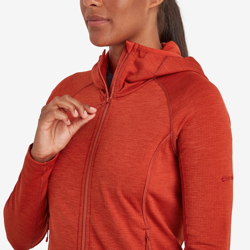 Montane Protium Mit Kapuze Fleecejacken Damen Rot | CPLO-95712