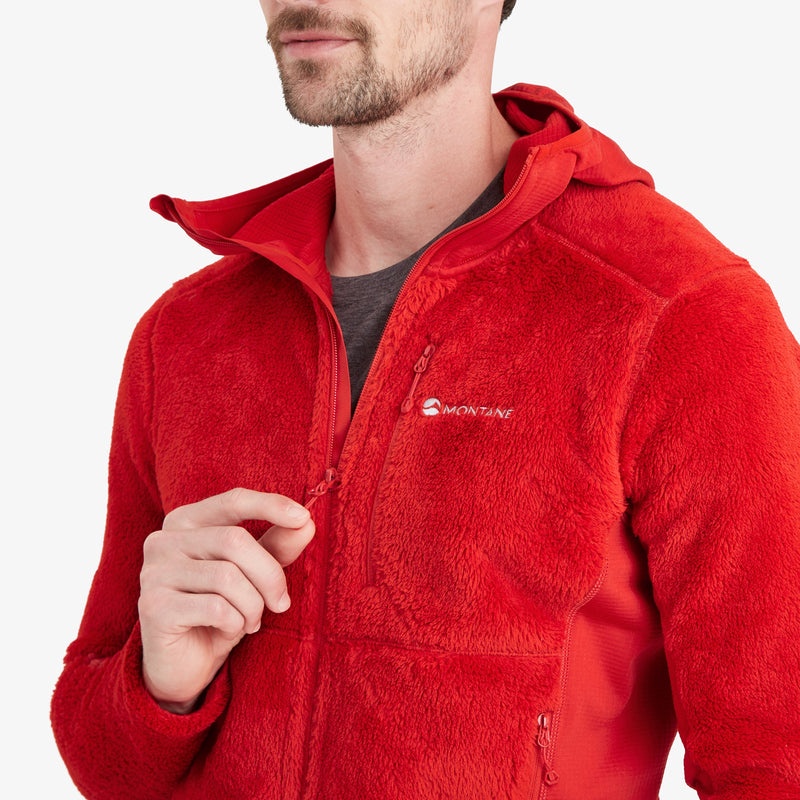 Montane Protium XPD Mit Kapuze Fleecejacken Herren Rot | AWPR-65283