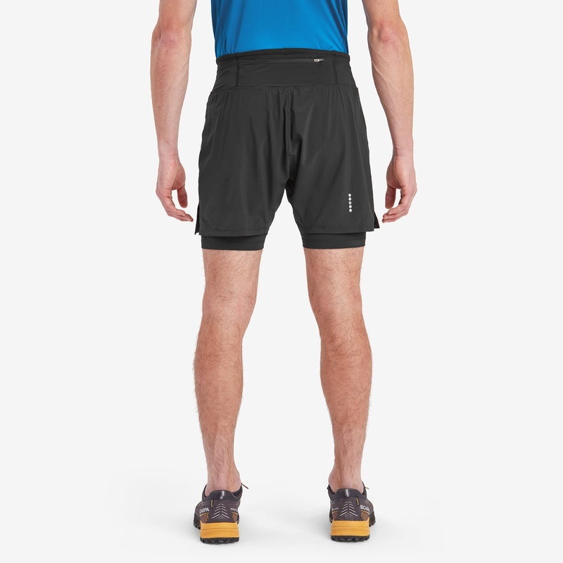 Montane Slipstream Twin Skin Lauf Kurze Hose Herren Schwarz | MJEB-27461