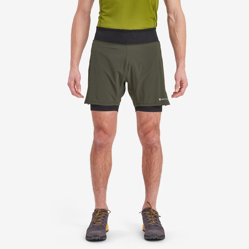 Montane Slipstream Twin Skin Lauf Kurze Hose Herren Dunkelgrün | GUMT-34925