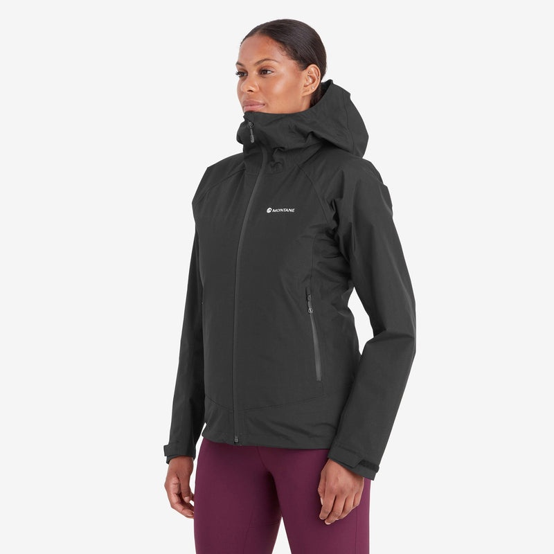 Montane Spirit Regenjacke Damen Schwarz | FWET-97145