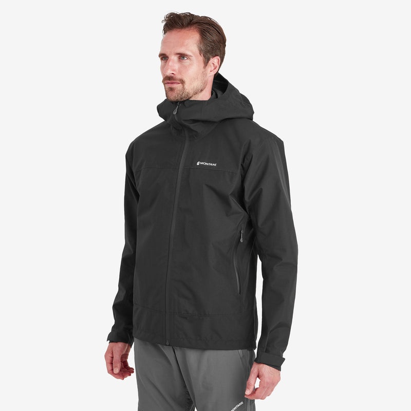 Montane Spirit Regenjacke Herren Schwarz | DAFT-57362